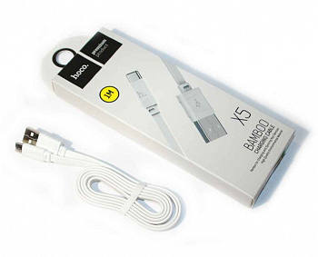 Кабель Hoco X5 Bamboo USB - micro USB, 1 м белый